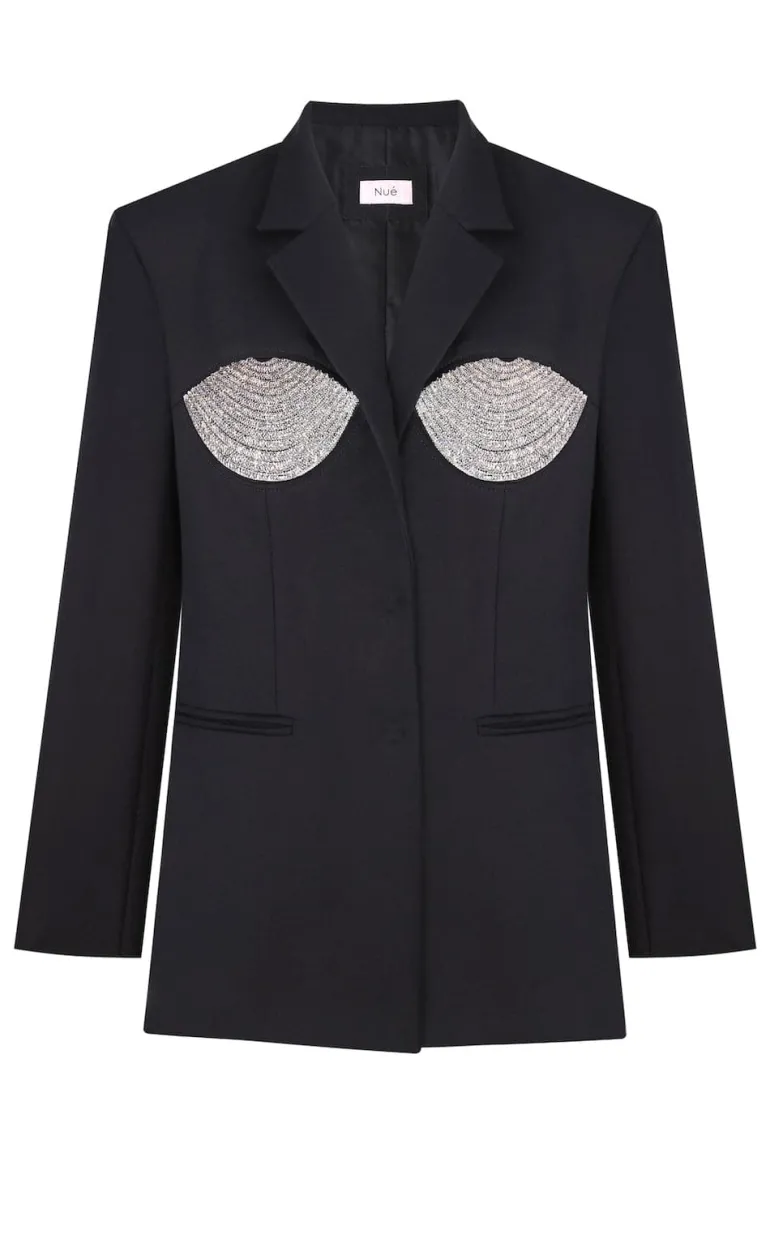 Blazers<CULT MIA TAILORED BLAZER Black - Silver Crystal