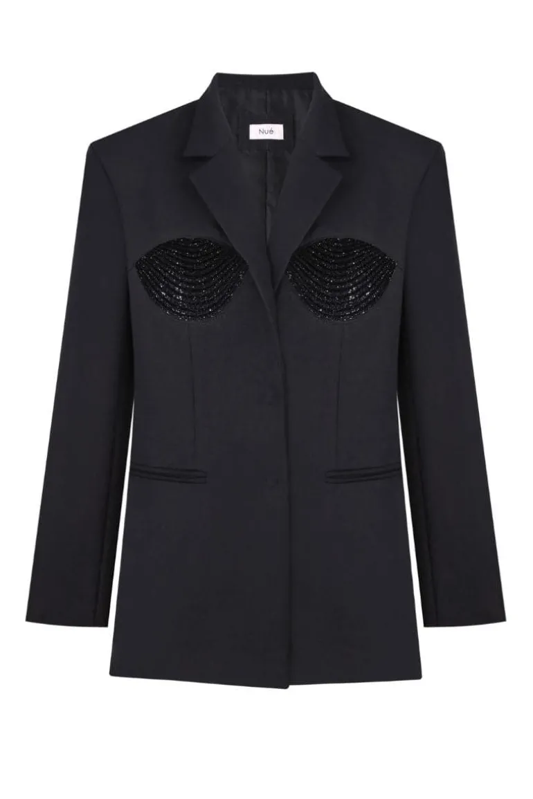 Blazers<CULT MIA TAILORED SPIRAL BLACK BLAZER Black/Black