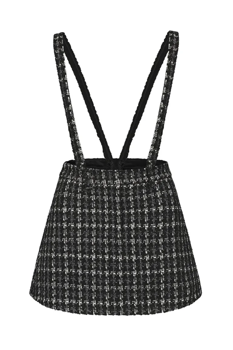 Skirts<CULT MIA TALIA TWEED SKIRT Black and White