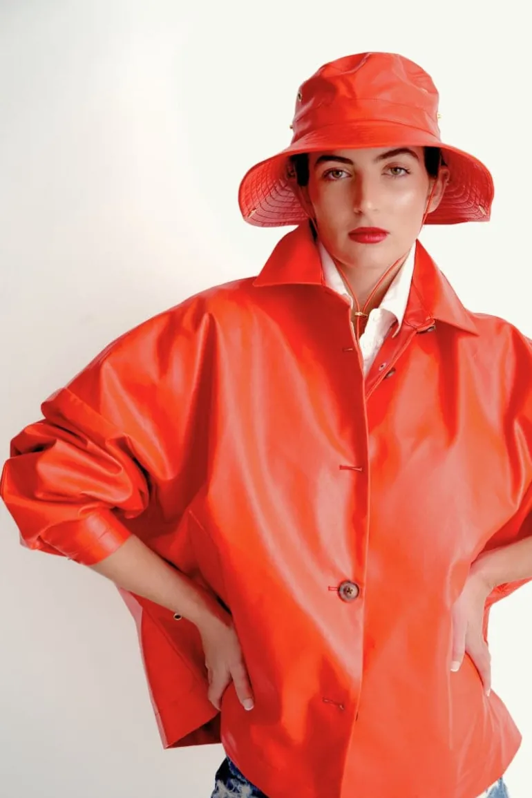 Hats<CULT MIA FAUX LEATHER FISHERMAN'S HAT Tart