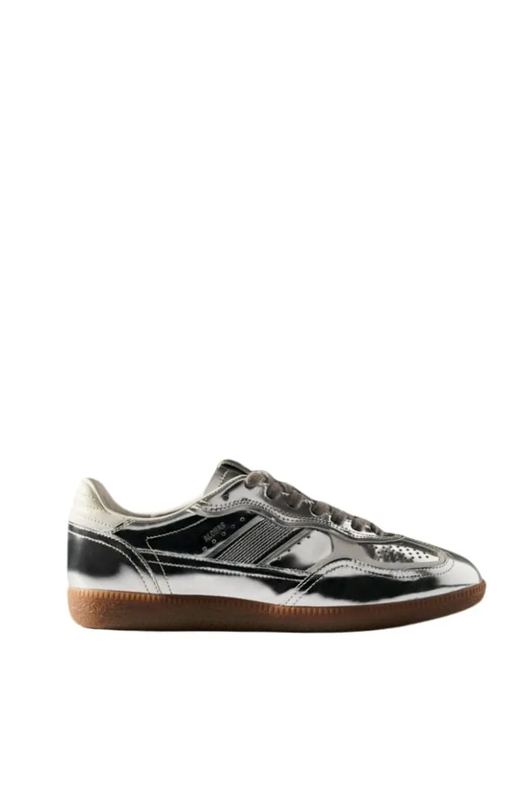 Flats<CULT MIA TB.490 RIFE SHIMMER SILVER CREAM LEATHER SNEAKERS