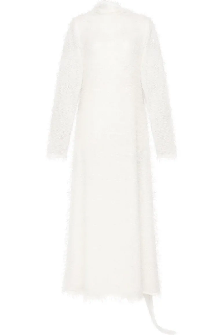 Dresses<CULT MIA TERESA COLUMN MAXI DRESS WITH DETACHABLE ASYMMETRIC HOOD Milk