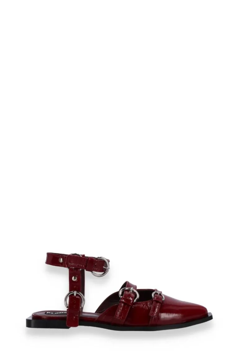 Flats<CULT MIA THALARA ONIX LEATHER BALLET FLATS IN BURGUNDY