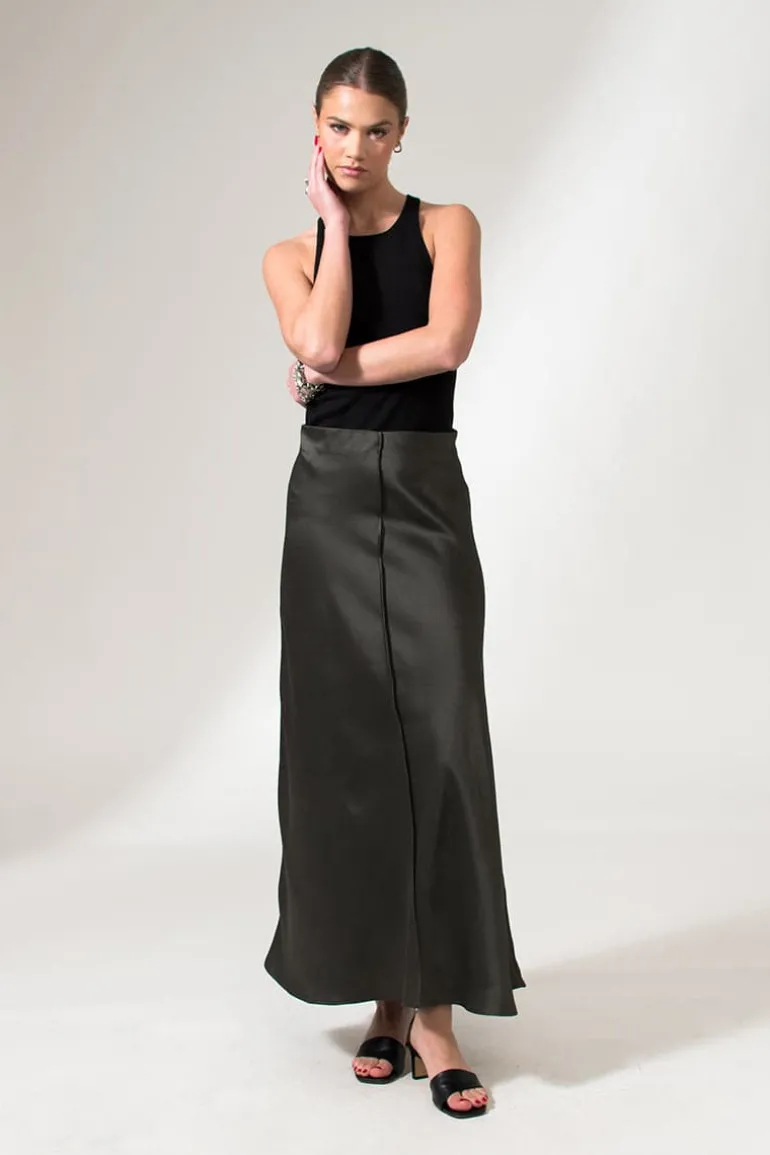Skirts<CULT MIA THE ALICIA MAXI SKIRT Dark Gray