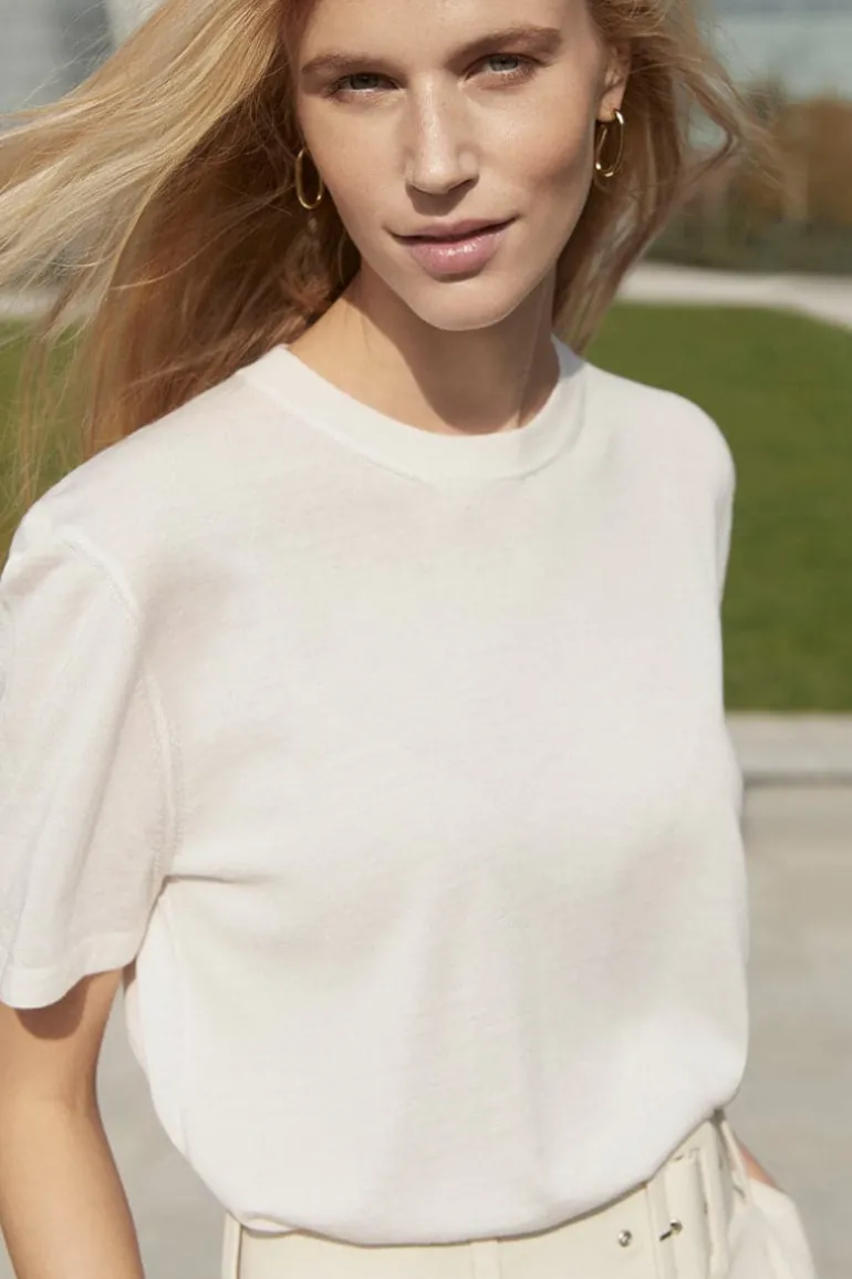 Tops<CULT MIA THE CASHMERE & SILK T-SHIRT
