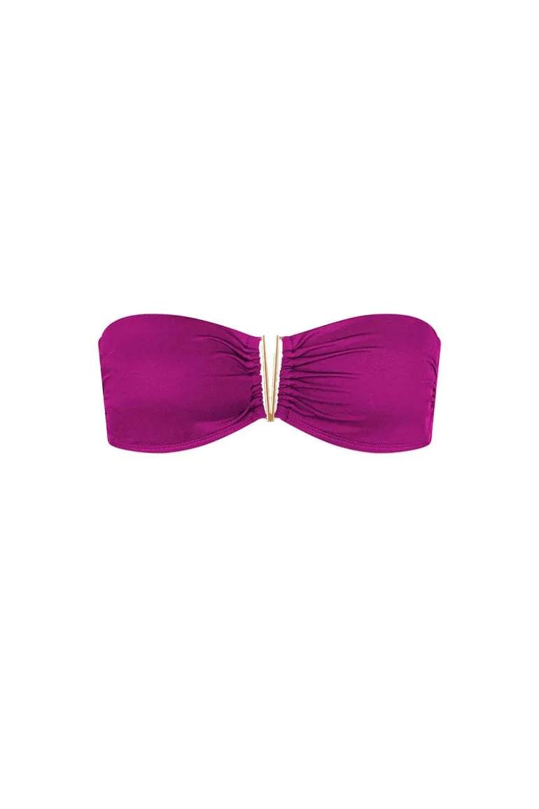 Swimwear<CULT MIA THE COLOR BLOCK STRAPLESS TOP AND BRIEF BIKINI Terracotta/Fuchsia/Ballerina