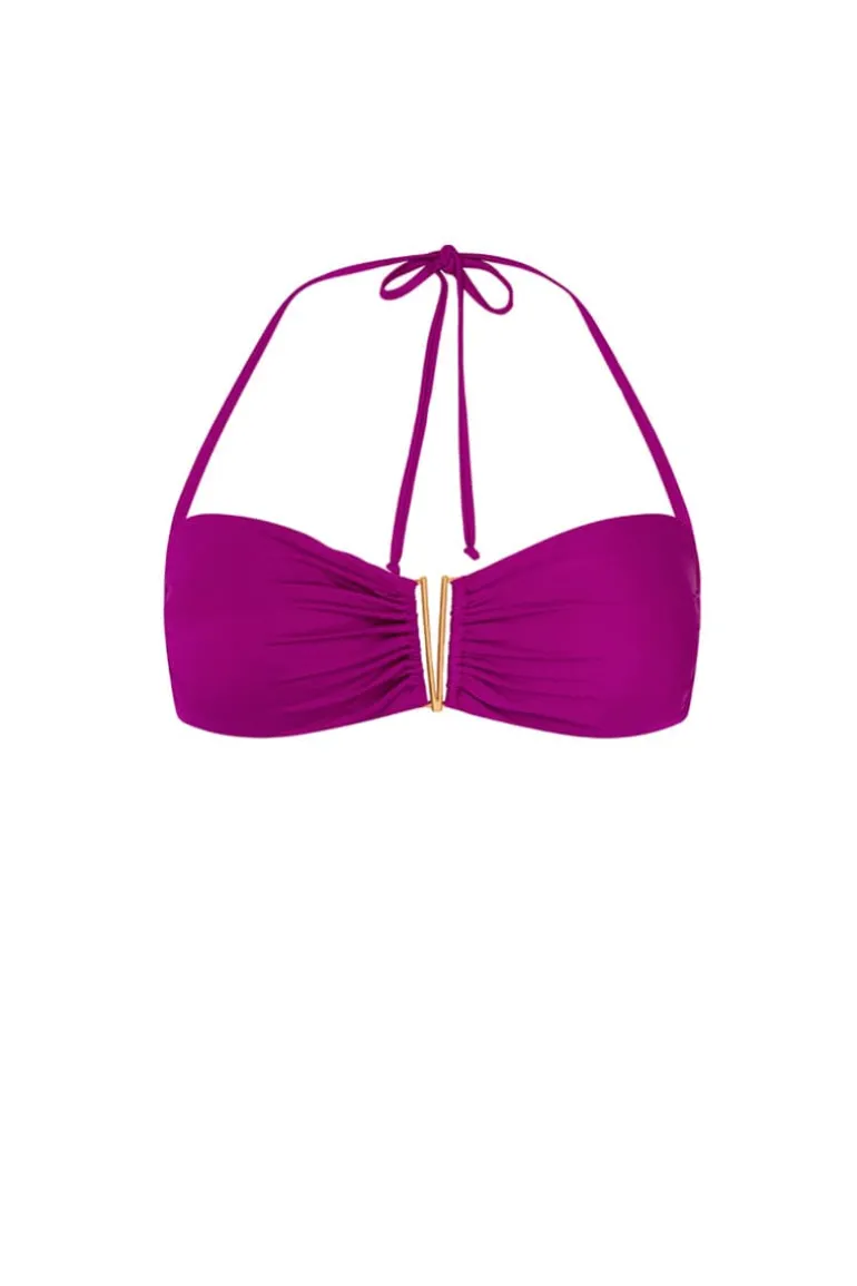 Swimwear<CULT MIA THE COLOR BLOCK STRAPLESS TOP AND BRIEF BIKINI Terracotta/Fuchsia/Ballerina