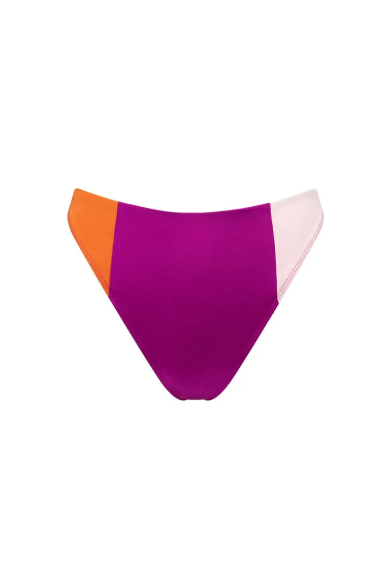 Swimwear<CULT MIA THE COLOR BLOCK STRAPLESS TOP AND BRIEF BIKINI Terracotta/Fuchsia/Ballerina