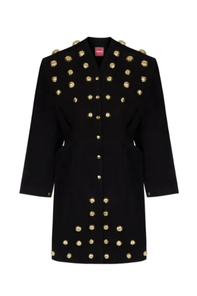 Coats<CULT MIA THE GOLDEN METEORITE COAT Black