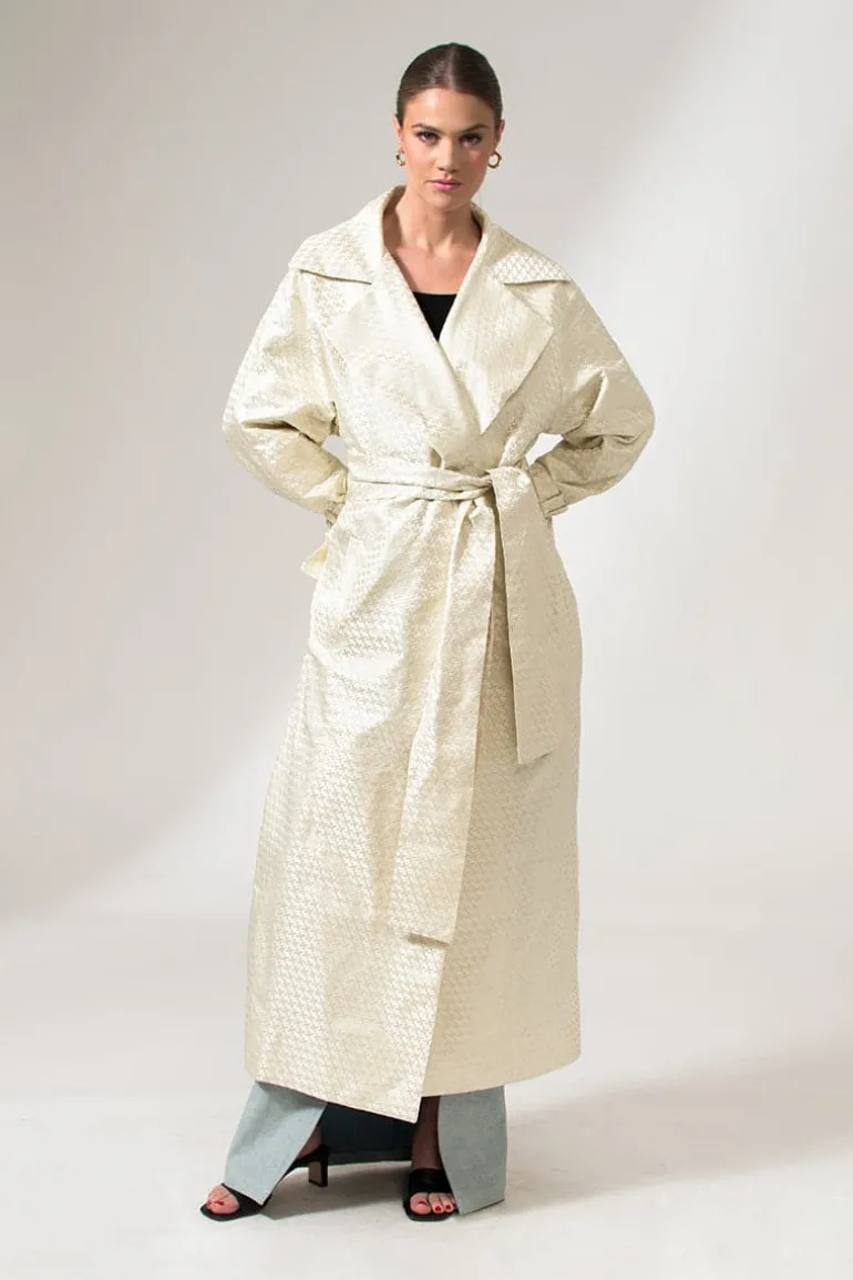 Coats<CULT MIA THE MAE CREAM TRENCH COAT Cream White