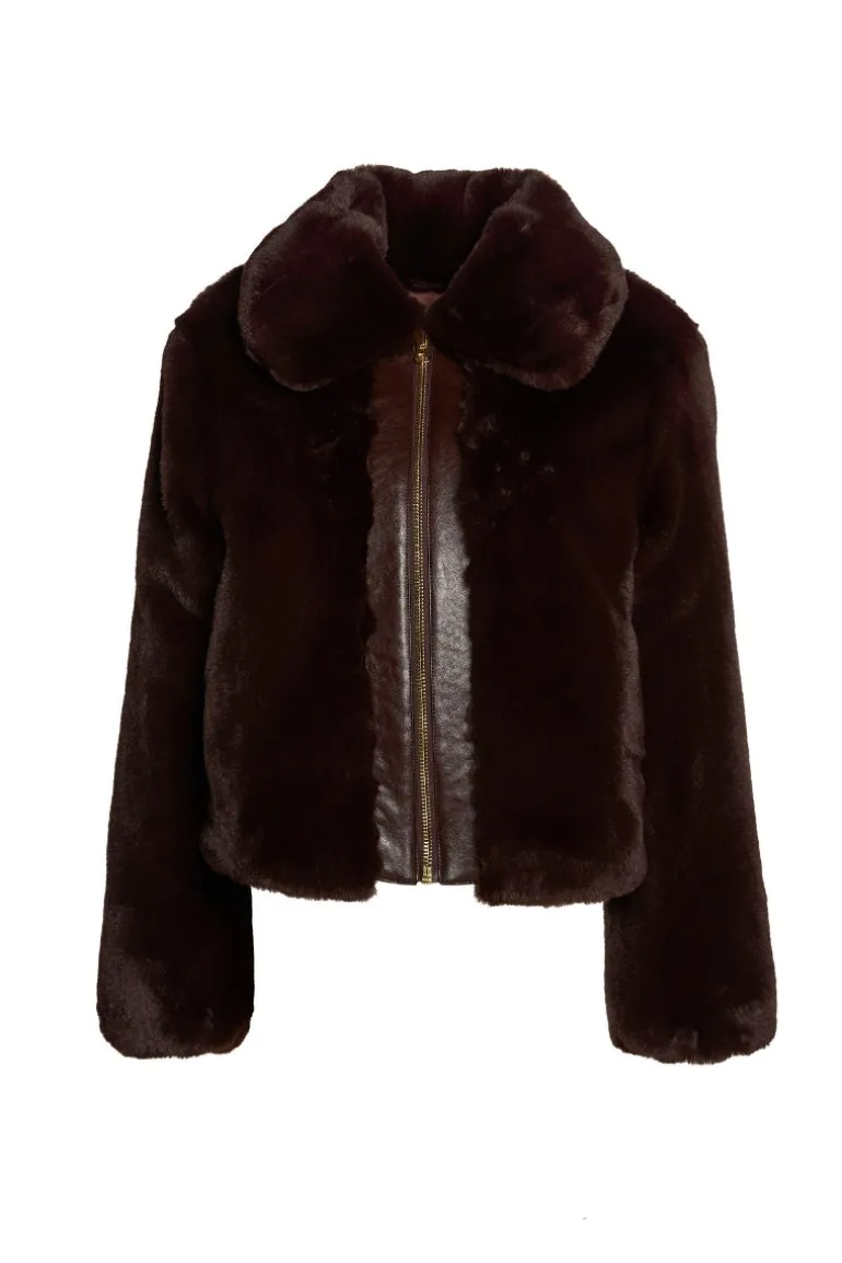 Jackets<CULT MIA THE QUINN JACKET IN Espresso