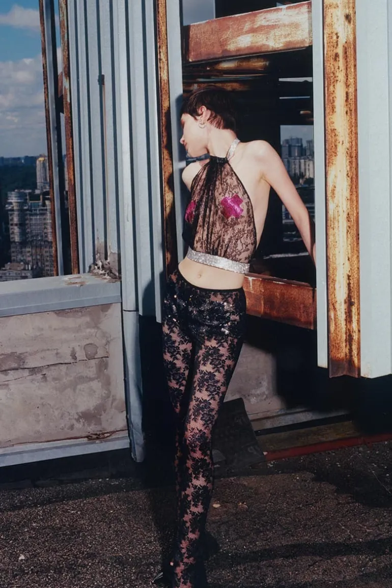 Pants<CULT MIA THEA LACE PANTS Black