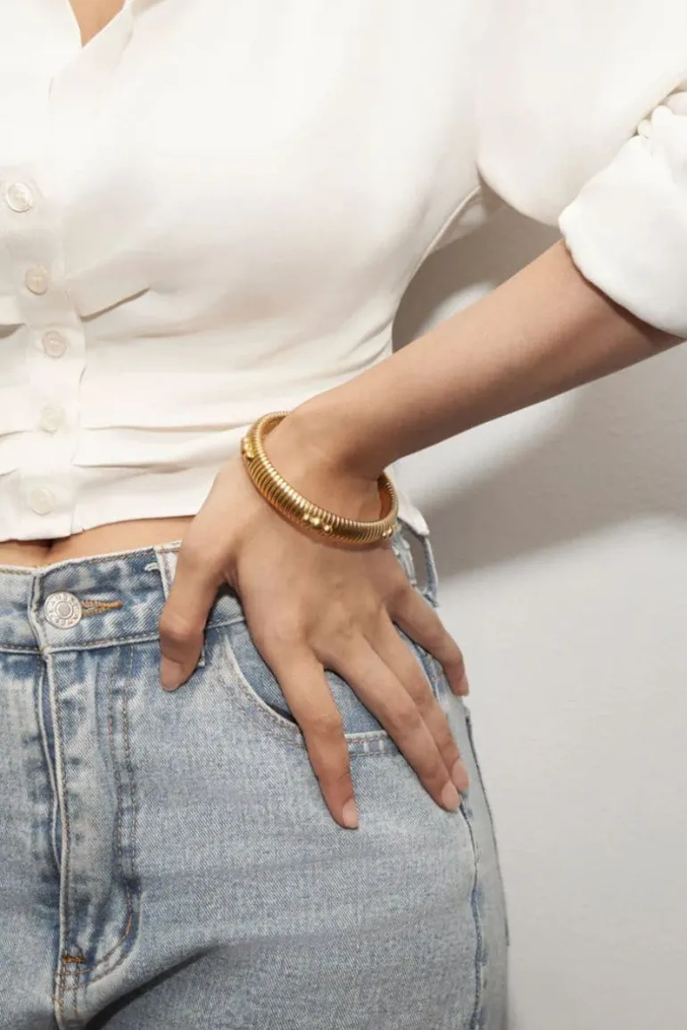 Bracelets<CULT MIA THIN PLATED BANGLE Gold