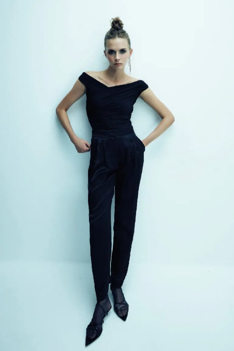 Pants<CULT MIA TINA SATIN PANTS Black