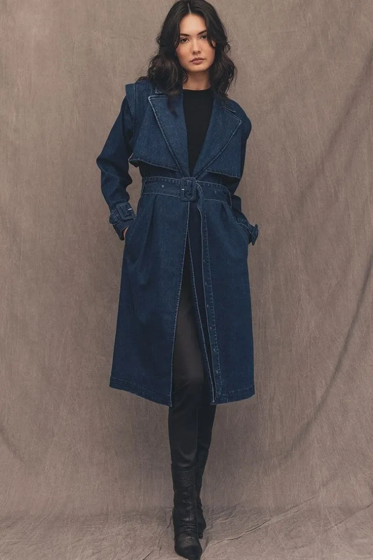 Coats<CULT MIA TIVOLI ATLANTIC AVE DENIM TRENCH COAT Atlantic Ave.