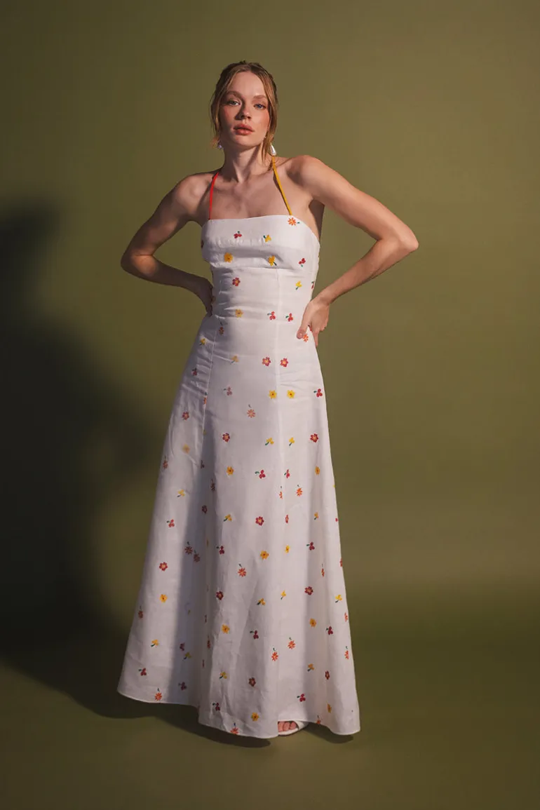 Dresses<CULT MIA TOMATE CHERRY RAINBOW MAXI DRESS Embroidery Cherry Tomate