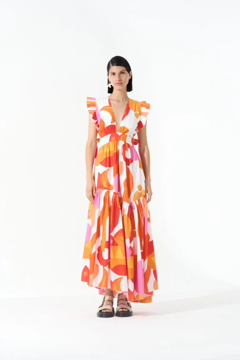 Dresses<CULT MIA TOTORA MIDI DRESS IN PRINT Marea Roja