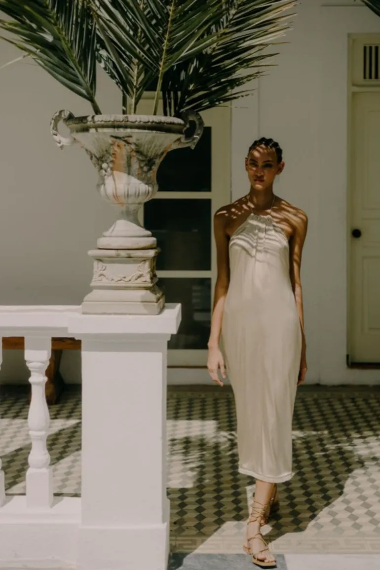 Dresses | Midi Dresses<CULT MIA TULIP HALTER MIDI DRESS Off White