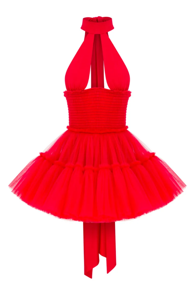 Dresses | Mini Dresses<CULT MIA TULLE MINI DRESS WITH JERSEY TOP Red