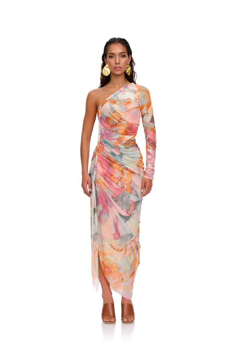 Dresses<CULT MIA TURI MESH ZULI PRINT MULTICOLOR DRESS