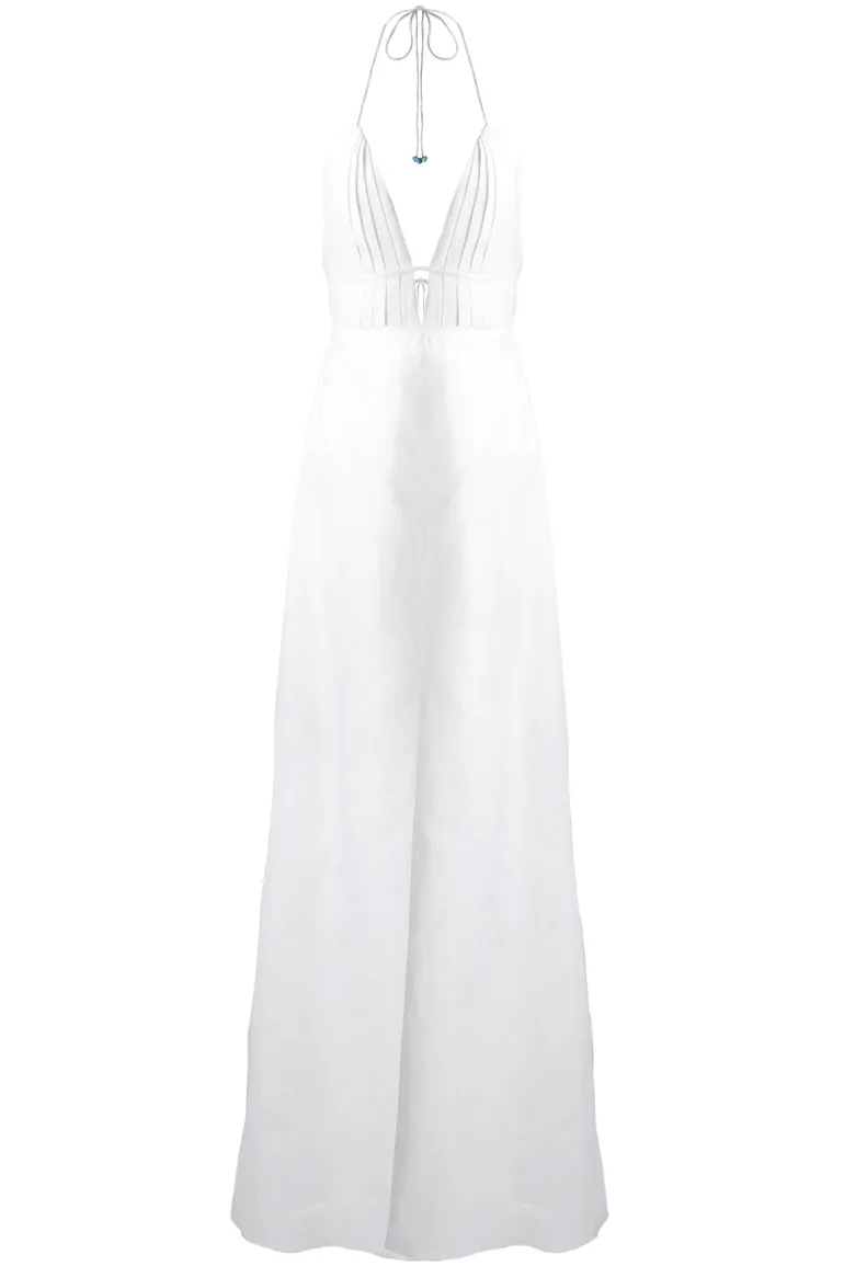 Jumpsuits<CULT MIA TURQUESA PLUNGE NECK JUMPSUIT White