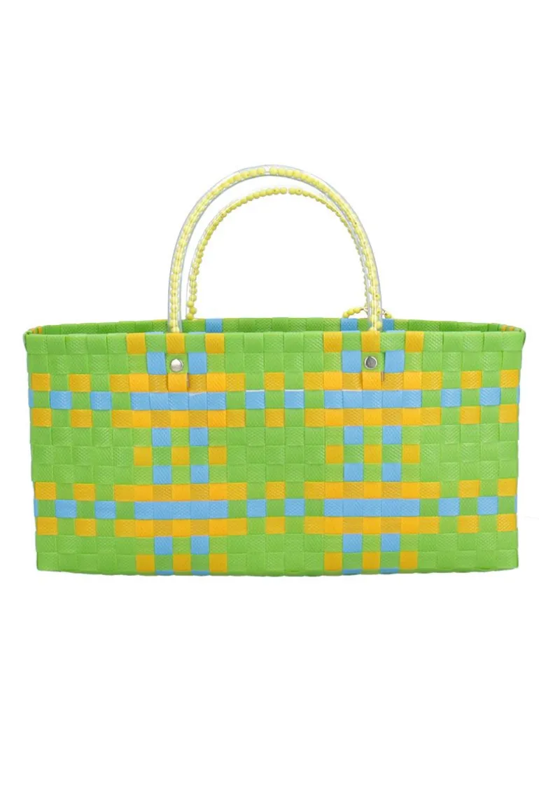 Top Handle Bags<CULT MIA TUTTI FRUTTI ZUNCHO BAGUETTE TOTE BAG Yellow & Green