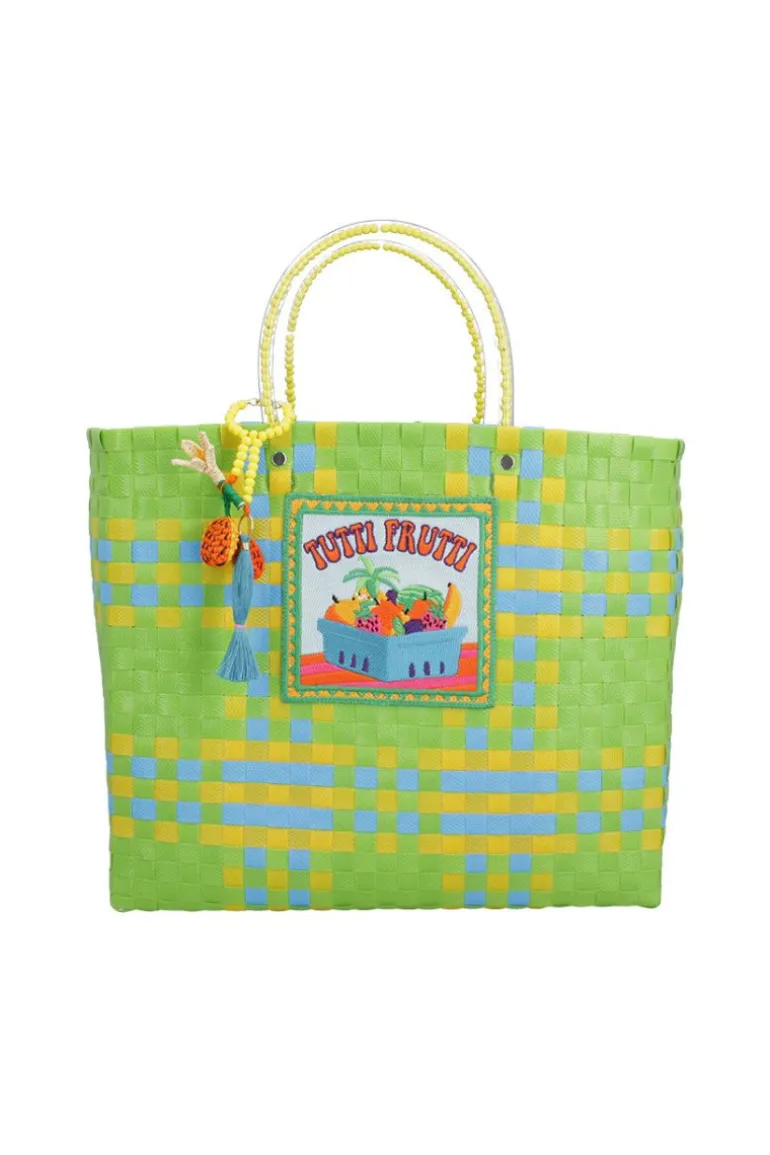 Top Handle Bags<CULT MIA TUTTI FRUTTI ZUNCHO MEDIUM TOTE BAG Yellow & Green