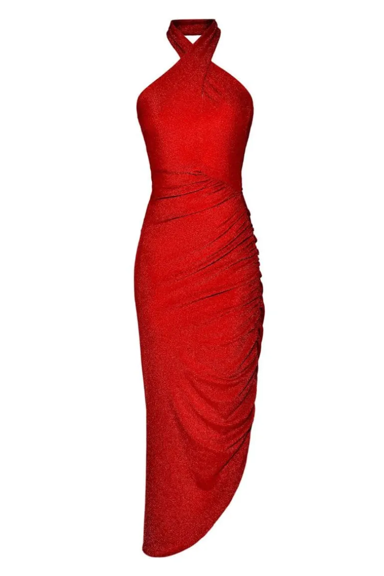 Dresses<CULT MIA TWISTED NECK RED MAXI DRESS Ruby