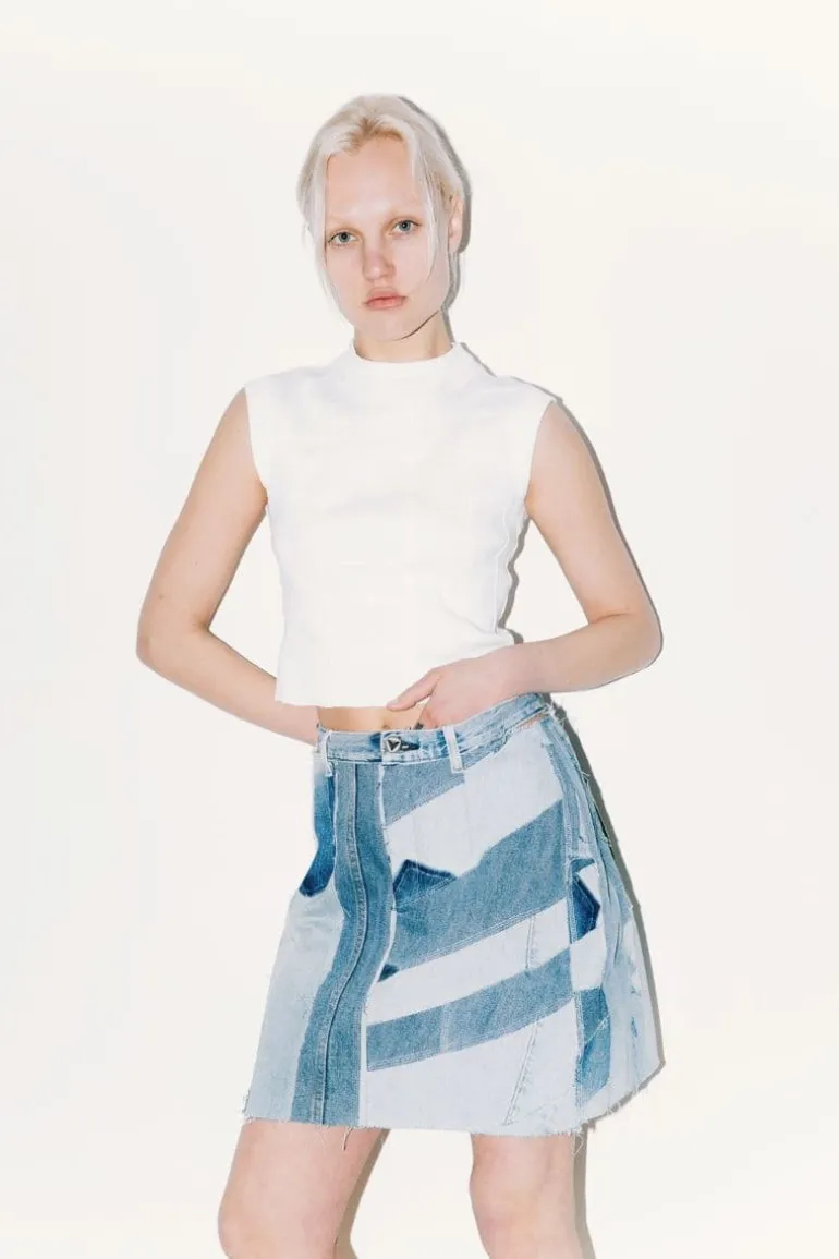 Skirts<CULT MIA UPCYCLE MINI DENIM SKIRT Blue