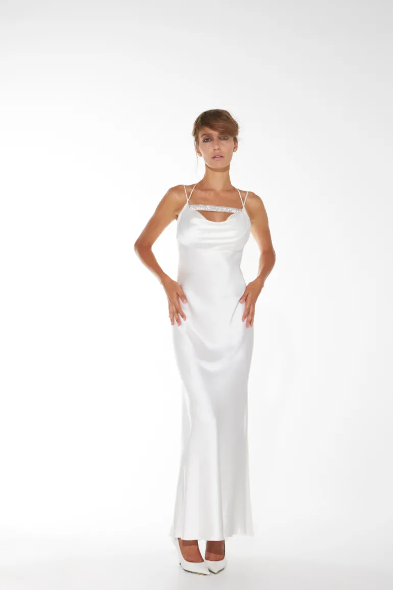 Dresses | Midi Dresses<CULT MIA VENUS COWL NECK DRESS White