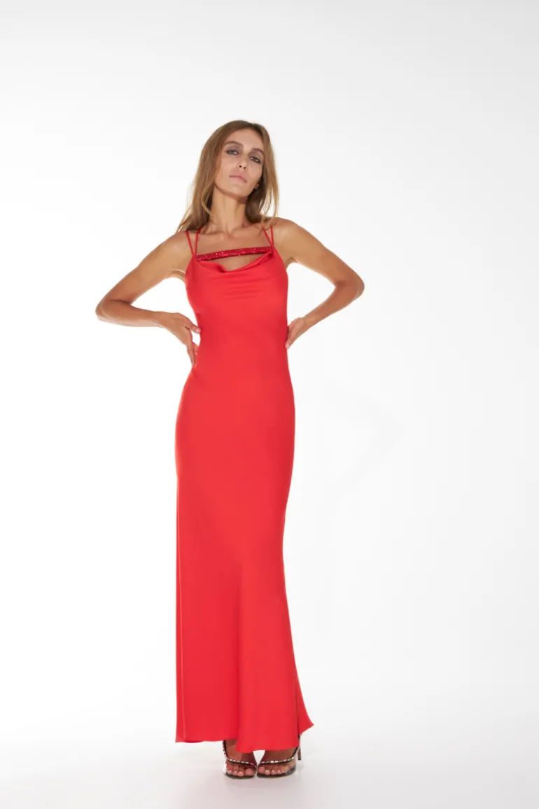 Dresses | Midi Dresses<CULT MIA VENUS COWN NECK DRESS Red