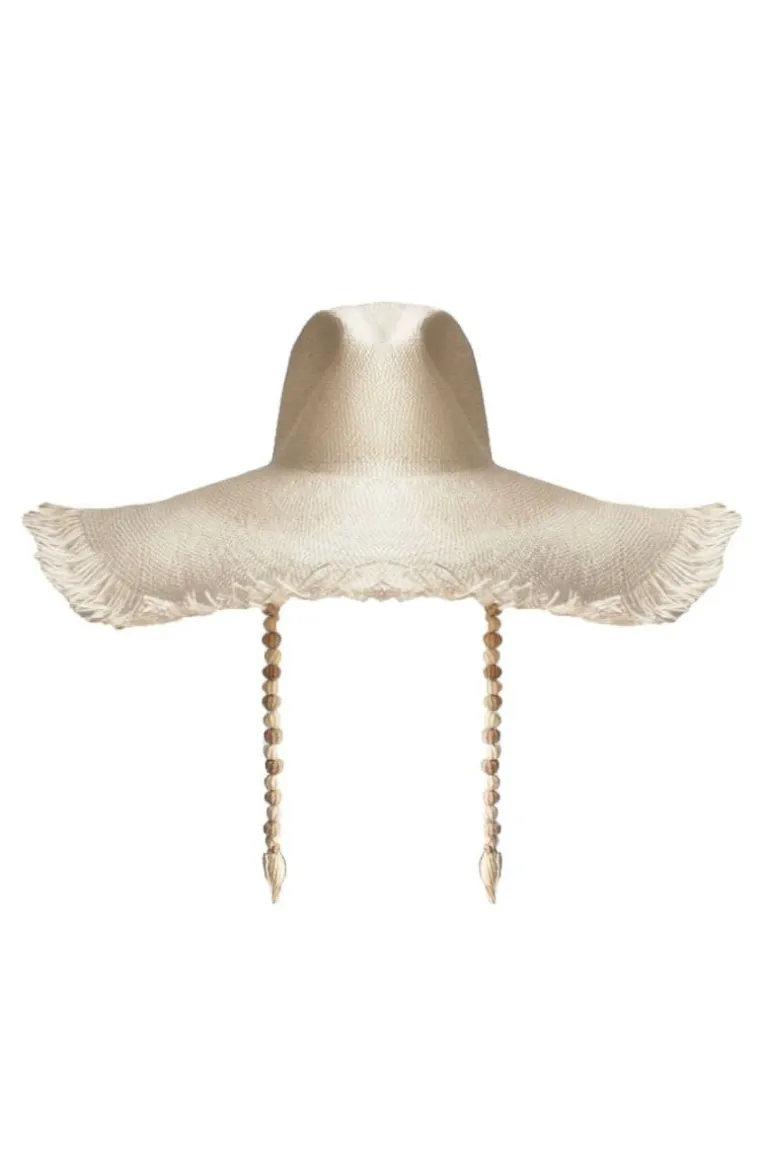 Hats<CULT MIA VENUS IRACA PALM SUN HAT Natural White