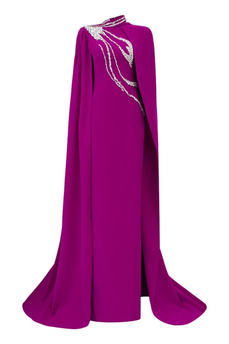 Dresses | Gowns<CULT MIA VERONICA CREPE FLOW CRYSTAL GOWN Purple