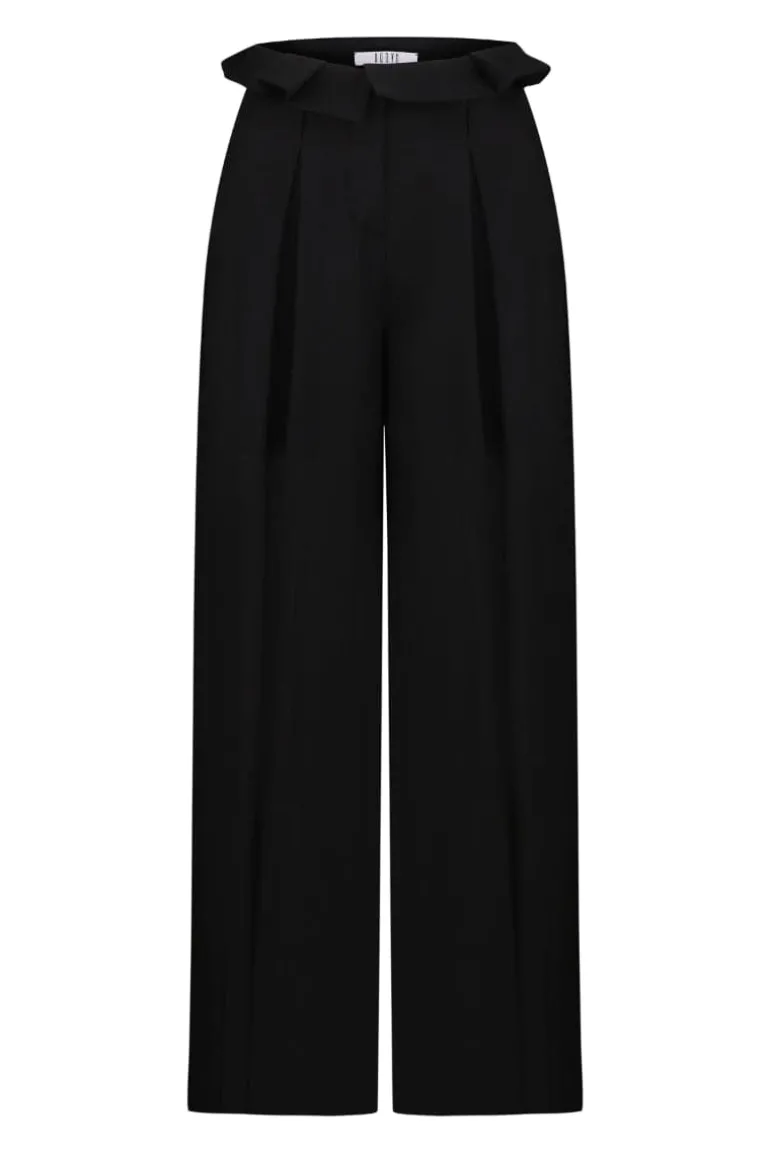 Pants<CULT MIA VEZHA HIGH-RISE PLAZZO PANTS Black