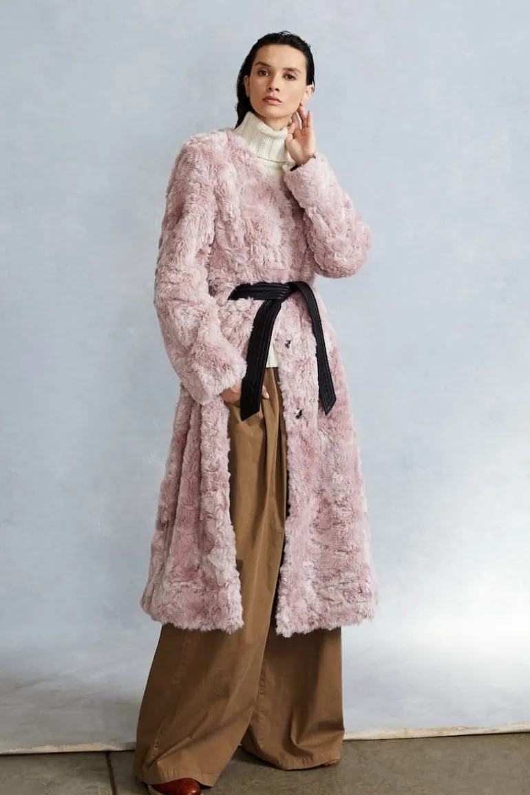Coats<CULT MIA VICTOIRE FAUX FUR COAT Rose