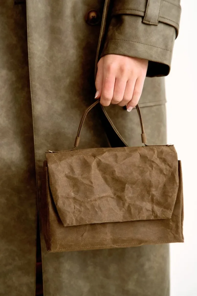 Top Handle Bags<CULT MIA PAPER PURSE Vintage Brown