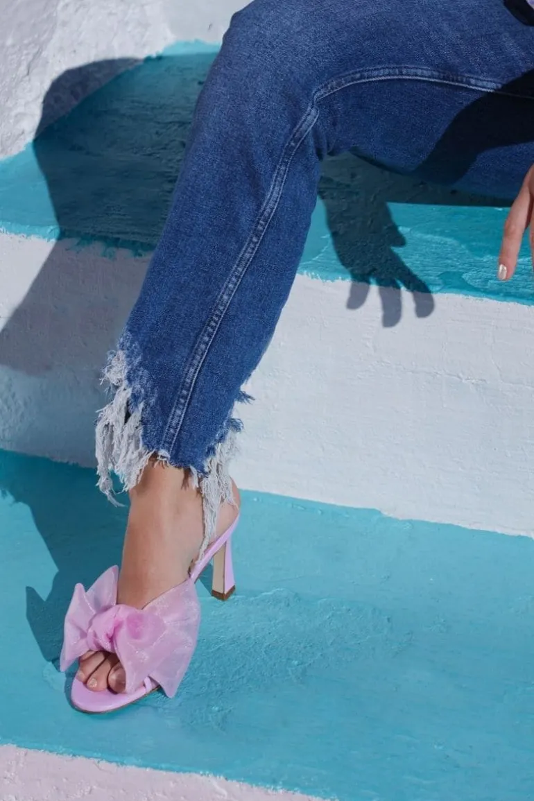 Heels<CULT MIA BOW MULES Violet