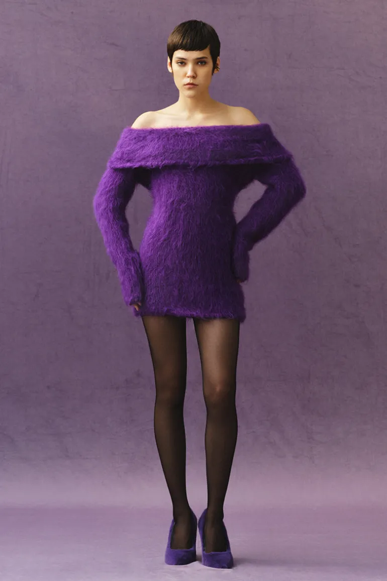 Dresses | Mini Dresses<CULT MIA FUR MINI DRESS Violet