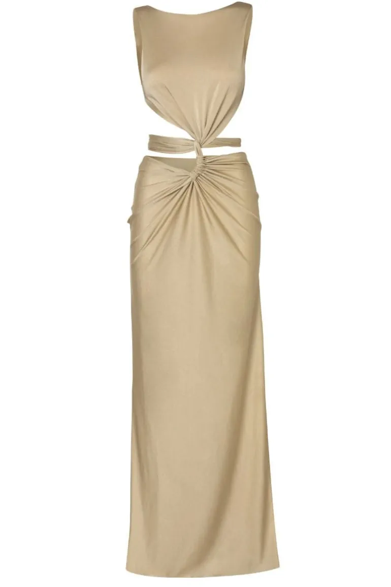 Dresses<CULT MIA VITA ADA CUT-OUT MAXI DRESS Gold