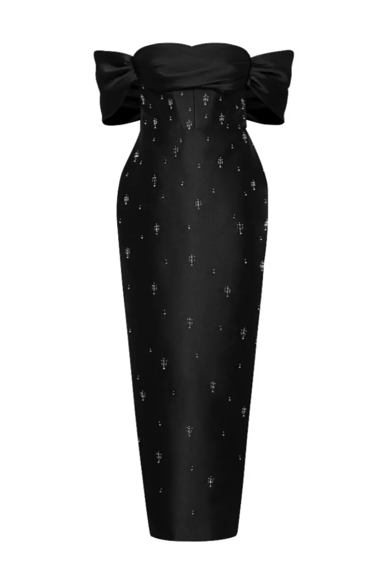 Dresses | Midi Dresses<CULT MIA VIVIAN OFF-SHOULDER PENCIL MIDI DRESS Black