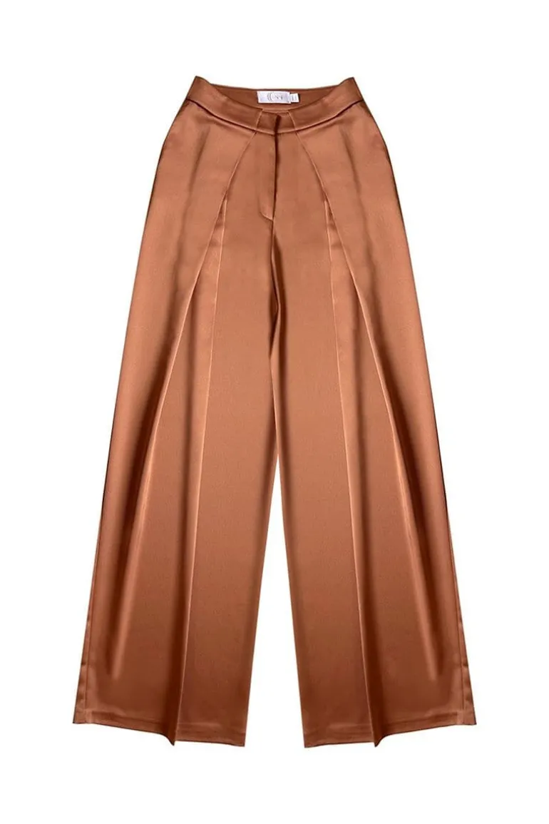 Pants<CULT MIA VIVIENNE SATIN PANTS Brown