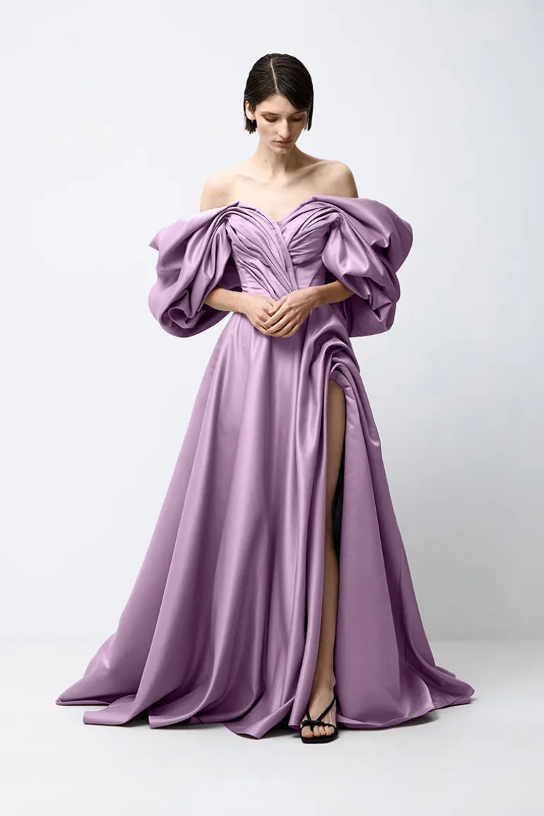 Dresses | Gowns<CULT MIA VOLUME SCULPTED DRESS IN LAVENDER Lavander