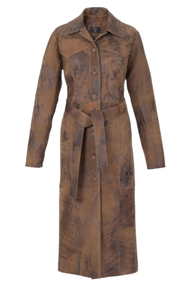 Coats<CULT MIA ZINNIA LEATHER COAT Washed Brown