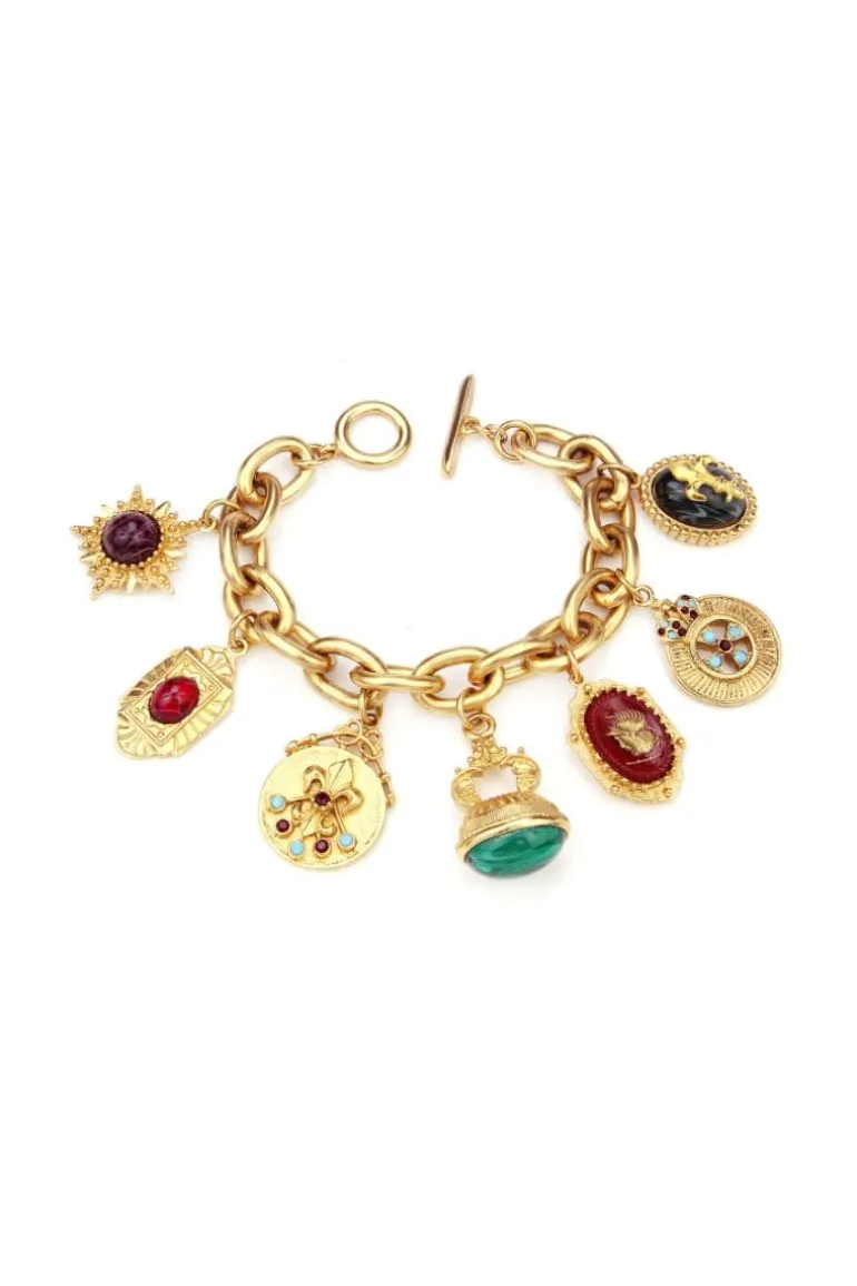 Bracelets<CULT MIA WHISTLER MULTI CHARM BRACELET Gold