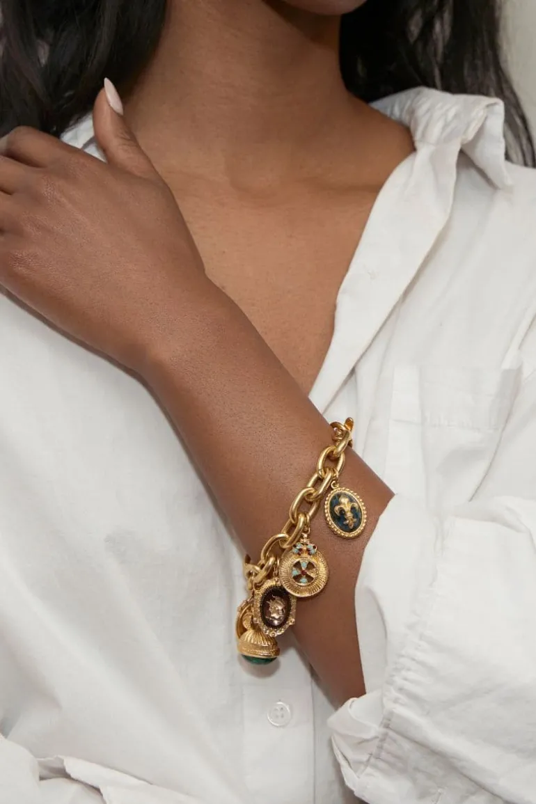 Bracelets<CULT MIA WHISTLER MULTI CHARM BRACELET Gold