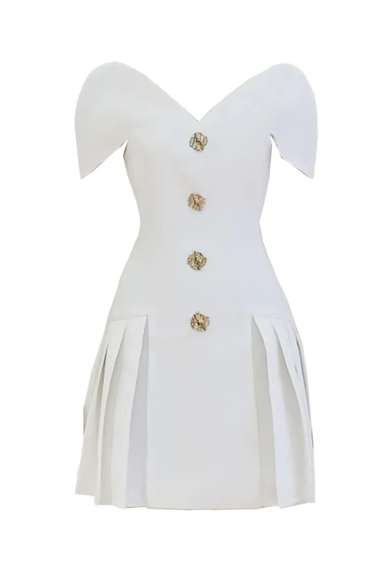 Dresses | Mini Dresses<CULT MIA A-LINE FLARED NECKLINE MIDI DRESS White