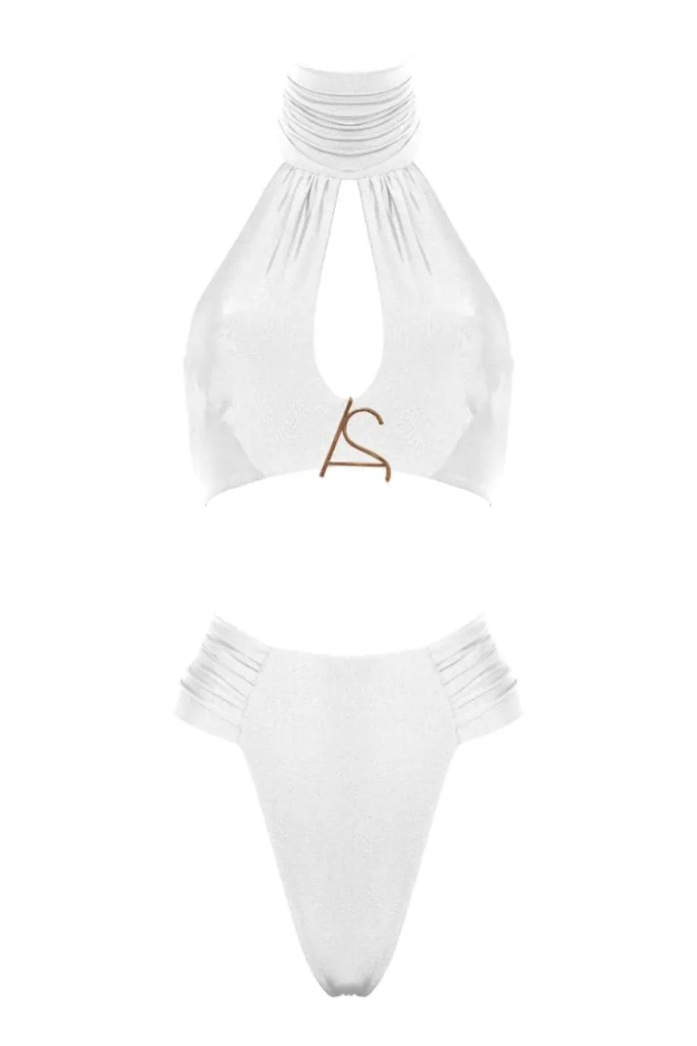 Swimwear<CULT MIA AS TOP AND CLAM BOTTOMS BIKINI White