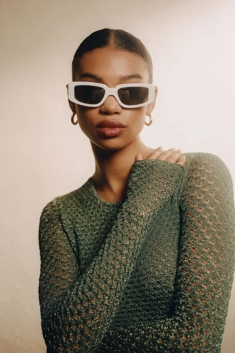 Sunglasses<CULT MIA CONCEPT 2 SQUARE CATEYE SUNGLASSES White