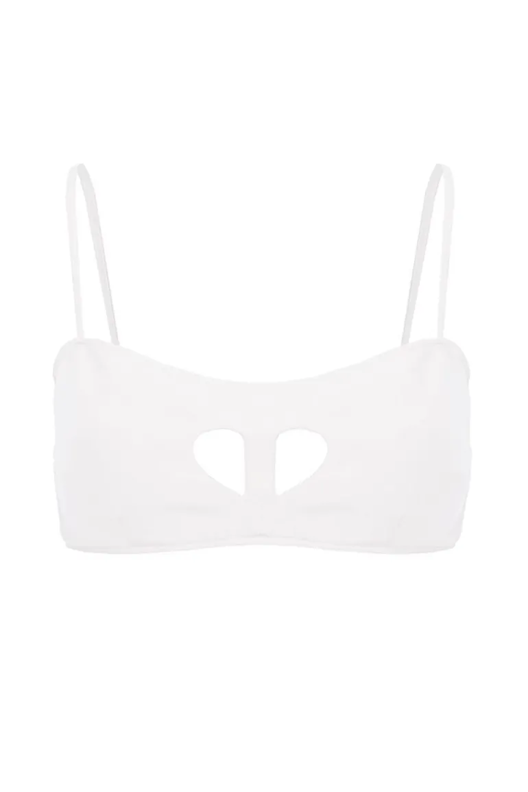 Tops<CULT MIA WHITE CUT-OUT HEART BUSTIER Ivory