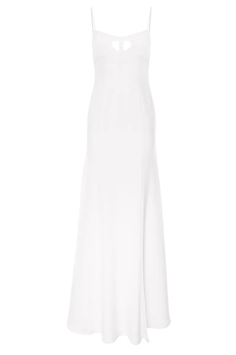 Dresses<CULT MIA WHITE CUT-OUT HEART GOWN Ivory